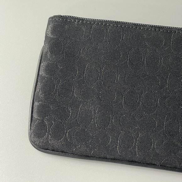 New Coach Black Sparkly Signature Canvas Wristlet - Picture 5 of 10